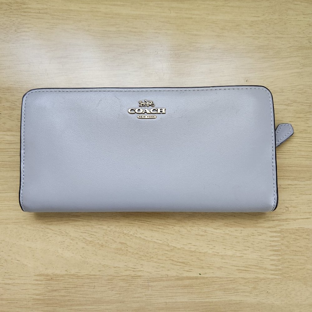 Coach Travel Wallet, Pearl Gray
